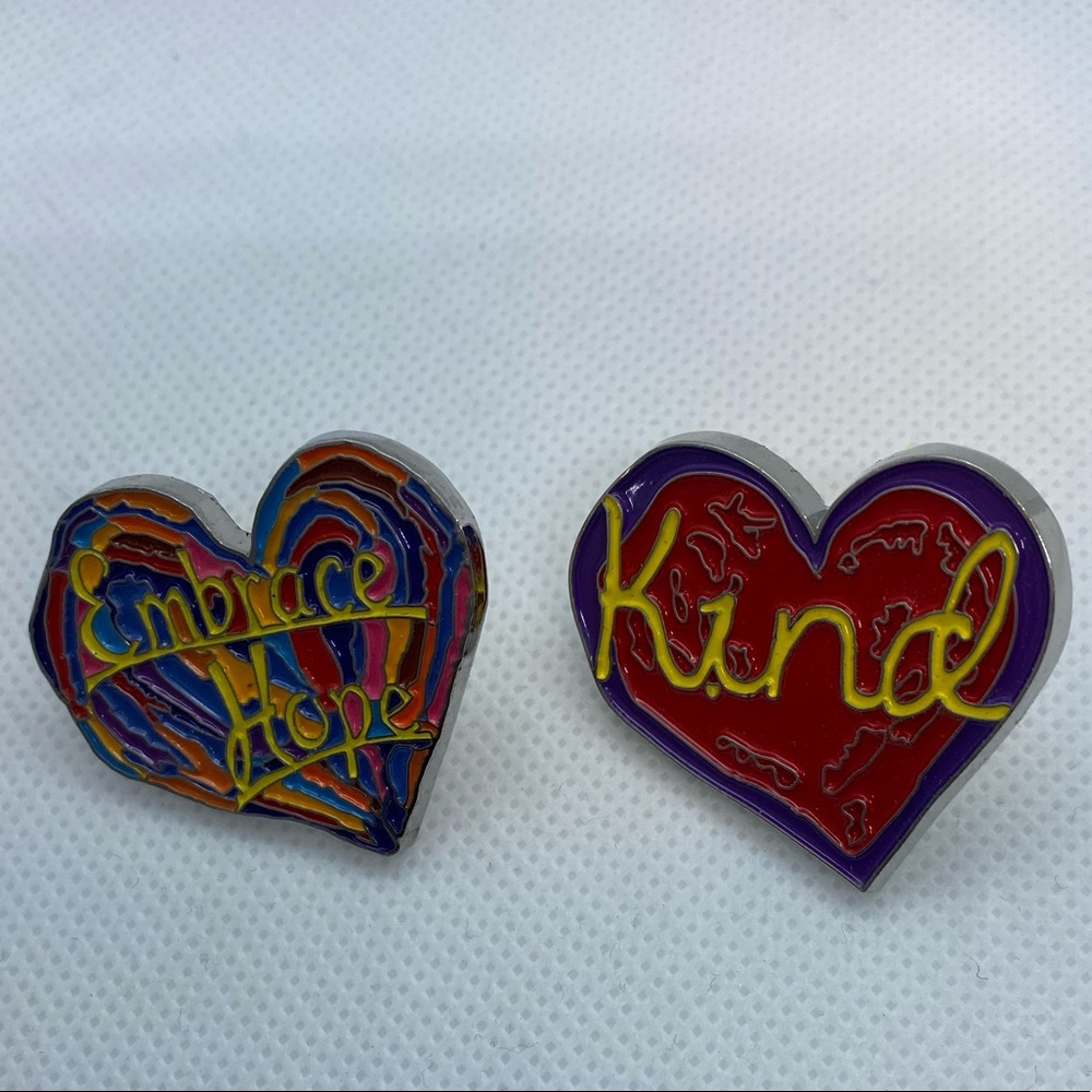 2/$15 Penzeys spice hearts enamel pin bundle